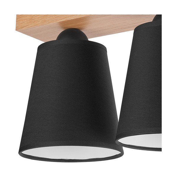 Lampada da soffitto nera con paralume in tessuto ø 15 cm Lula - LAMKUR-image-4