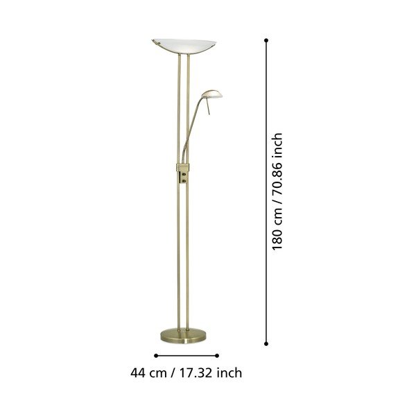 Lampada da terra color bronzo con paralume in vetro (altezza totale 180 cm) BAYA – EGLO-image-2