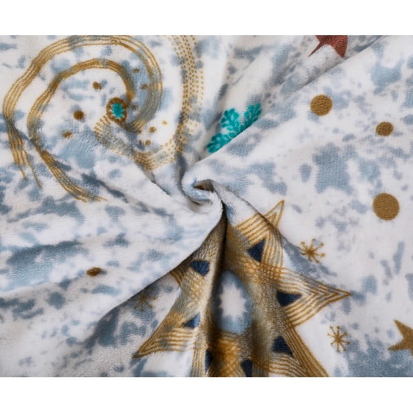 Biancheria da letto bianca/blu in micropile per letto singolo 140x200 cm Estrellas – My House-image-1