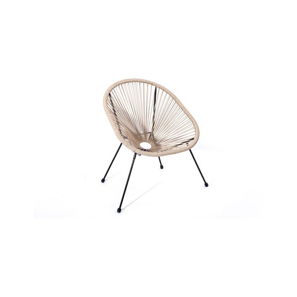 Poltrona da giardino beige in rattan artificiale Avocado - Le Bonom-image-4