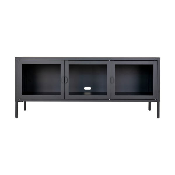 Tavolo TV in metallo nero 130x55 cm Brisbane - House Nordic