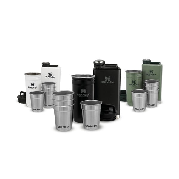 Set di fiaschette e bicchierini nero in acciaio inox 6 pz 250 ml Adventure Black – Stanley-image-3
