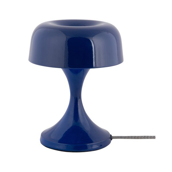 Lampada da tavolo blu in metallo (altezza totale 20 cm) Moda Retro – Leitmotiv