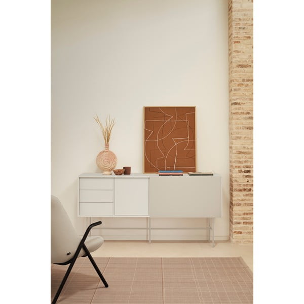 Cassettiera beige/color crema con porte scorrevoli 180x91x45 cm Nube – Teulat-image-1