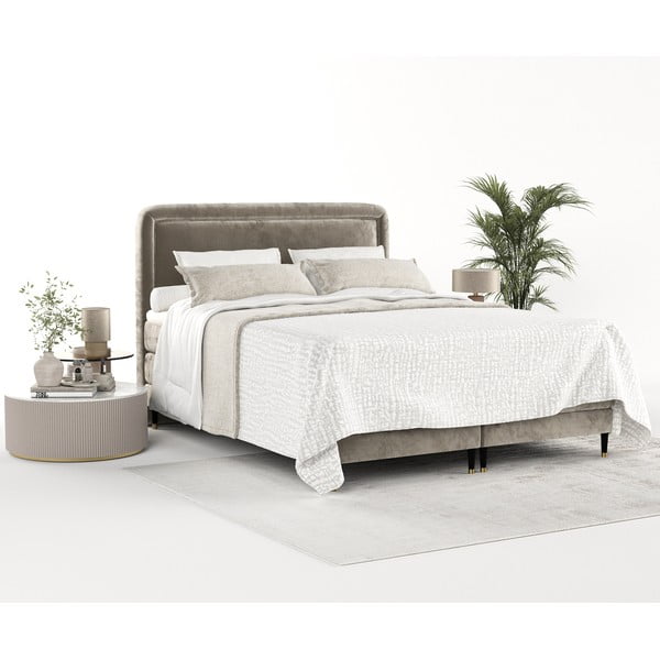 Letto boxspring marrone chiaro 180x200 cm Dove - Maison de Rêve-image-4