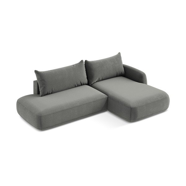 Divano angolare grigio allungabile (con penisola a destra/con chaise lounge) Hale – Makamii-image-2