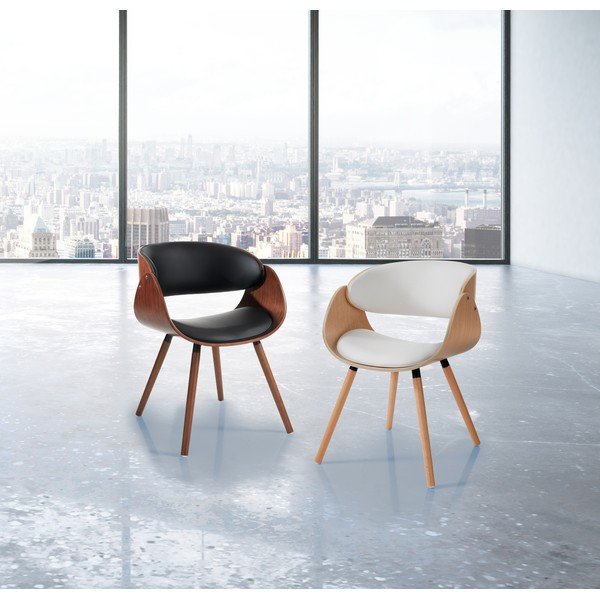 Sedia da pranzo nera/marrone scuro in imbottito con braccioli Visby Evo – Tomasucci-image-4