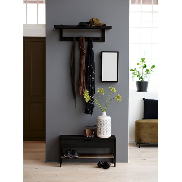 Panca in rovere nero con spazio di archiviazione Uno - Canett-image-1