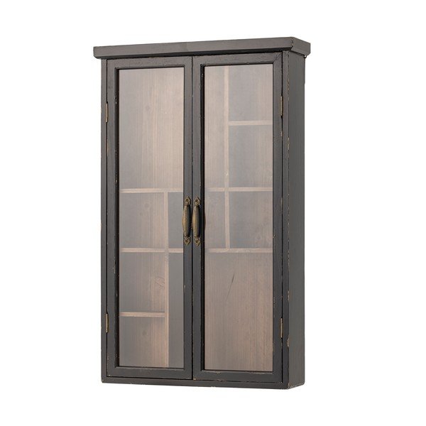 Vetrina nera in abete massiccio da appendere 50x80x14 cm Hazem – Bloomingville-image-3