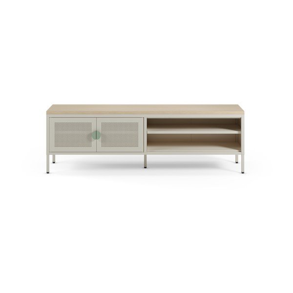 Mobile TV color crema/di colore naturale in metallo 160x50x35 cm Sayla – Marckeric