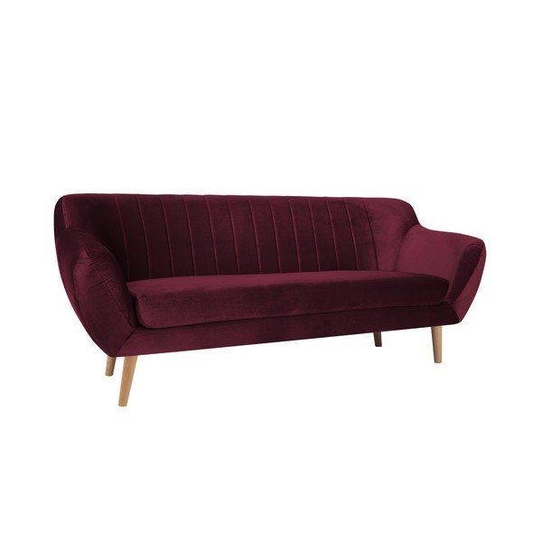 Divano a tre posti rosso vino Benito - Mazzini Sofas-image-4