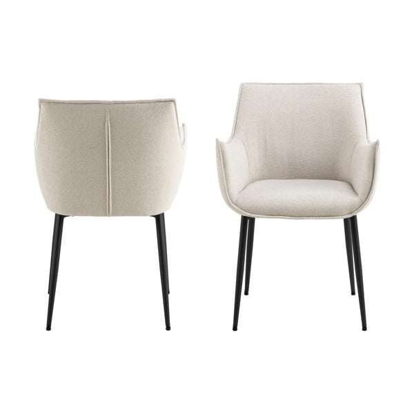 Sedia da pranzo color crema in imbottito Bonita – Actona-image-4