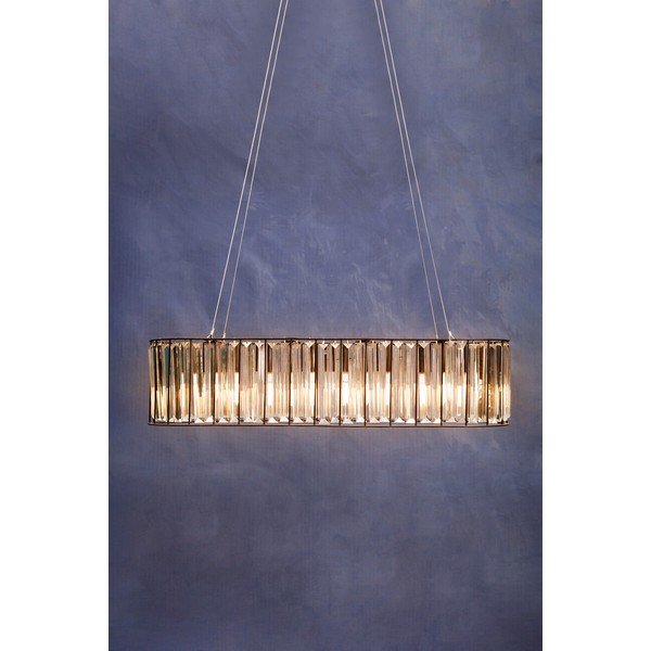 Lampadario in metallo con paralume in vetro Akiko – Premier Housewares-image-1