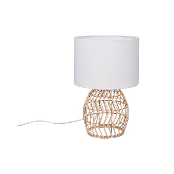 Lampada da tavolo in colore bianco e naturale (altezza 38 cm) Rike - Trio