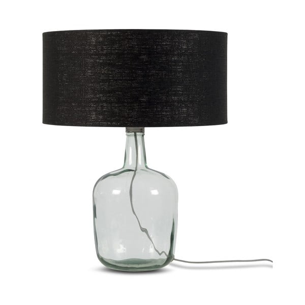 Lampada da tavolo con paralume nero e struttura in vetro riciclato di Murano, ⌀ 47 cm - Good&Mojo