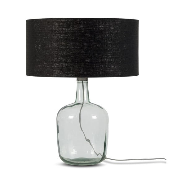 Lampada da tavolo con paralume nero e struttura in vetro riciclato di Murano, ⌀ 47 cm - Good&Mojo