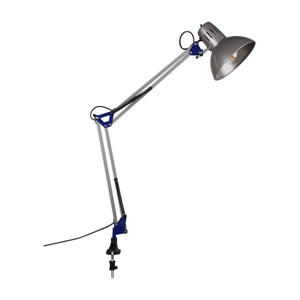 Lampada da tavolo argentata con struttura flessibile/con clip (altezza totale 73,5 cm) Tajo – Trio