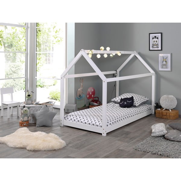 Letto bianco per bambini, 90 x 200 cm Cabane - Vipack-image-2