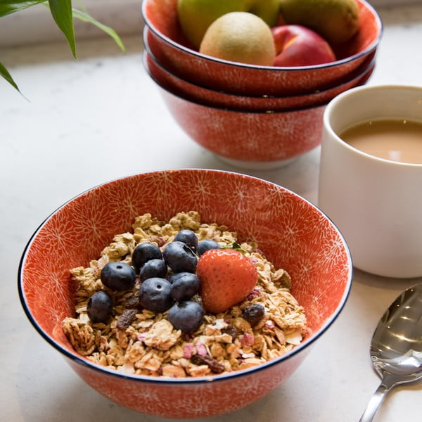 Ciotola in ceramica rossa , ø 16 cm Floral - Kitchen Craft-image-3