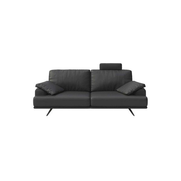 Divano in pelle grigio scuro 220 cm Prado - MESONICA