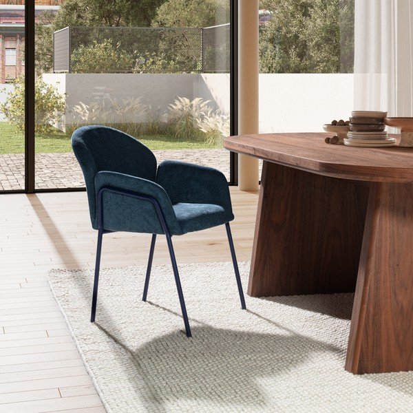 Set di sedie da pranzo blu in imbottito 2 pz Aslin – MOME-image-2