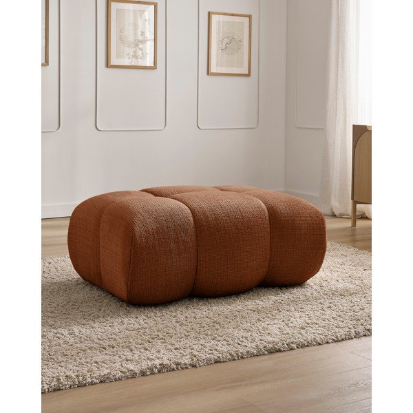 Poggiapiedi color mattone con rivestimento in ciniglia Ivane – Bobochic Paris-image-1