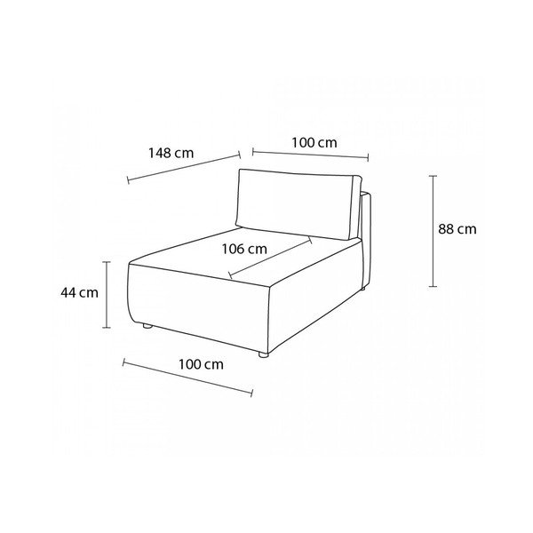 Modulo divano in velluto a coste variabile blu scuro Nihad modular - Bobochic Paris-image-4