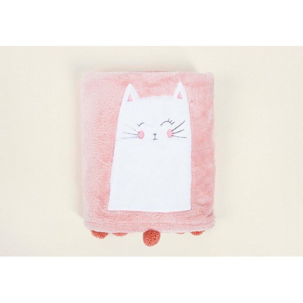 Coperta per neonato in cotone rosa 75x120 cm Kitty - Mijolnir