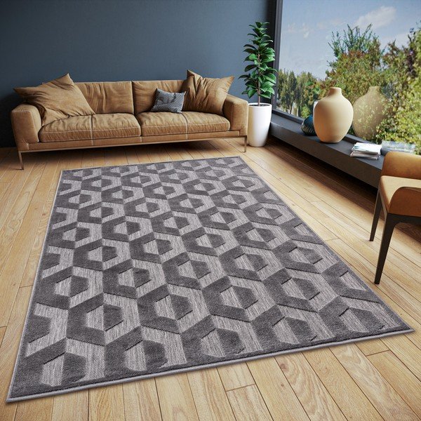 Tappeto antracite 200x285 cm Iconic Hexa - Hanse Home-image-1