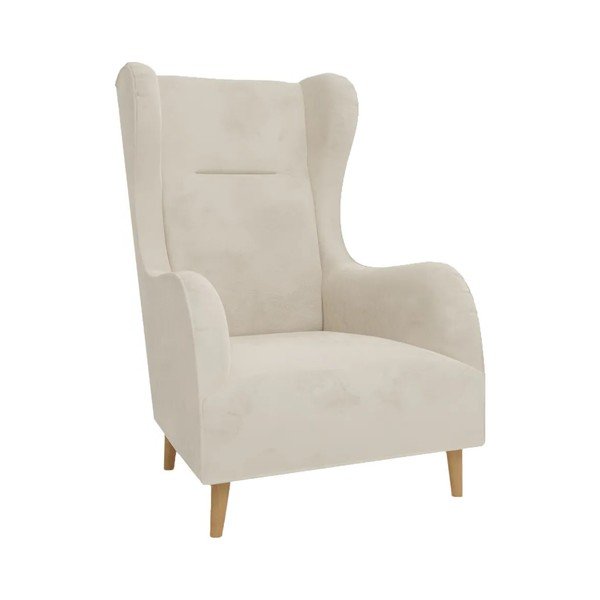 Poltrona in velluto crema Carole - Ropez