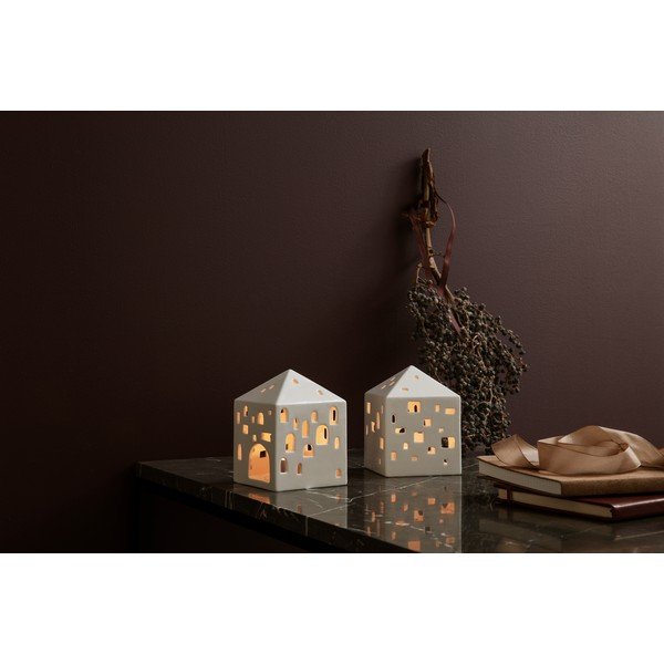 Portacandele in ceramica per tea light Urbania Lighthouse Town House - Kähler Design-image-3