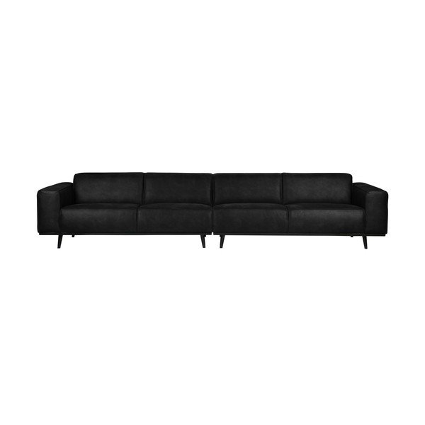 Divano nero in finta pelle scamosciata, 372 cm Statement - BePureHome