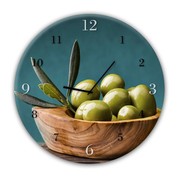 Orologio da parete in vetro , ⌀ 30 cm Olives - Styler