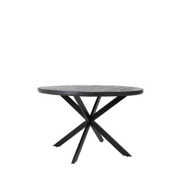 Tavolo da pranzo rotondo nero con piano in acacia ø 140 cm Yellov - Light & Living