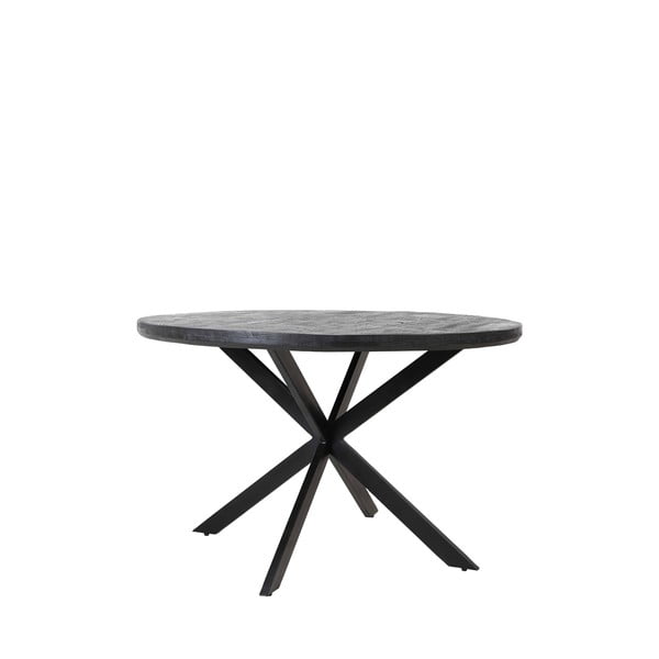 Tavolo da pranzo rotondo nero con piano in acacia ø 140 cm Yellov - Light & Living