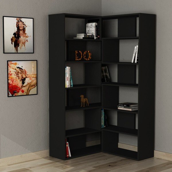 Libreria angolare antracite Molly N 4 Antracite - Decortie-image-1