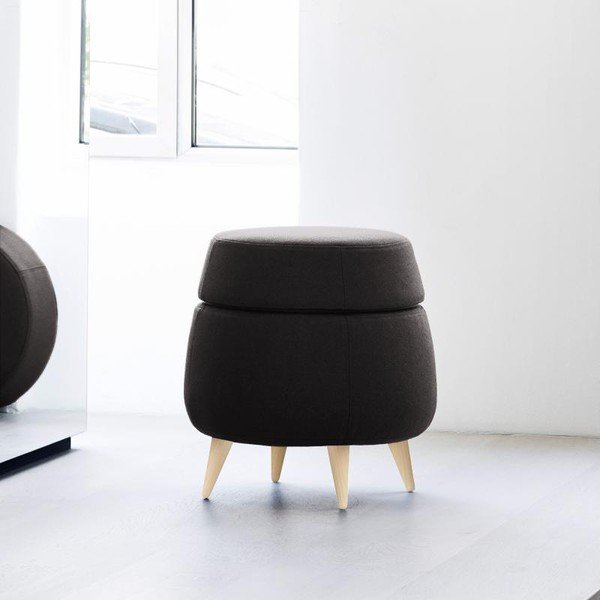Pouf antracite con vano portaoggetti Pod - Softline-image-1