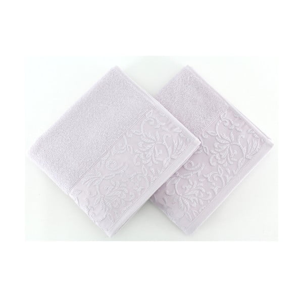 Set di 2 asciugamani Burumcuk in cotone 100% viola chiaro, 50 x 90 cm - Soft Kiss