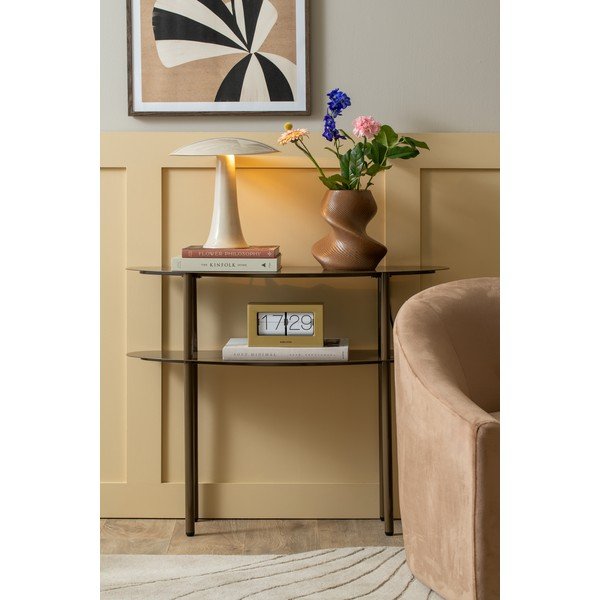 Tavolo consolle marrone scuro in metallo 28x90 cm Paris – Leitmotiv-image-1