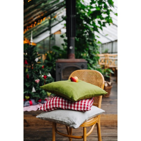 Federa di lino 50x50 cm Red Gingham - Linen Tales-image-2