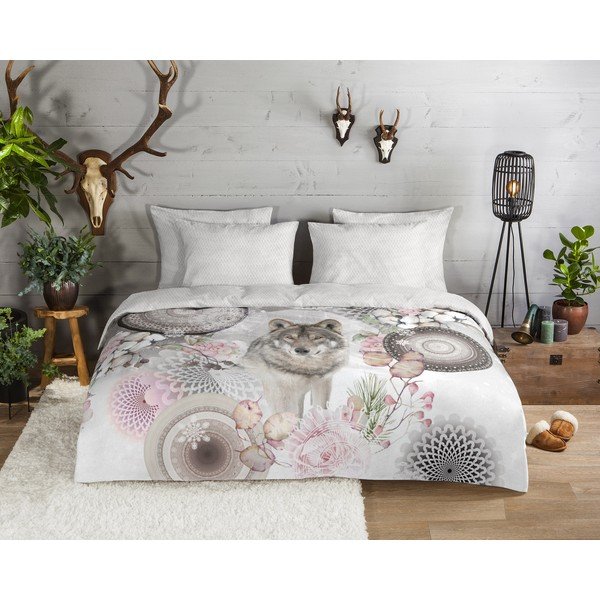 Biancheria da letto singola in flanella grigio chiaro 140x200 cm - HIP-image-1