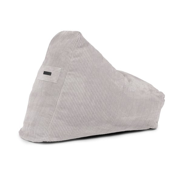 Puof a sacco grigio chiaro con rivestimento in velluto a coste Snug 100 – SLOWDOWN-image-3