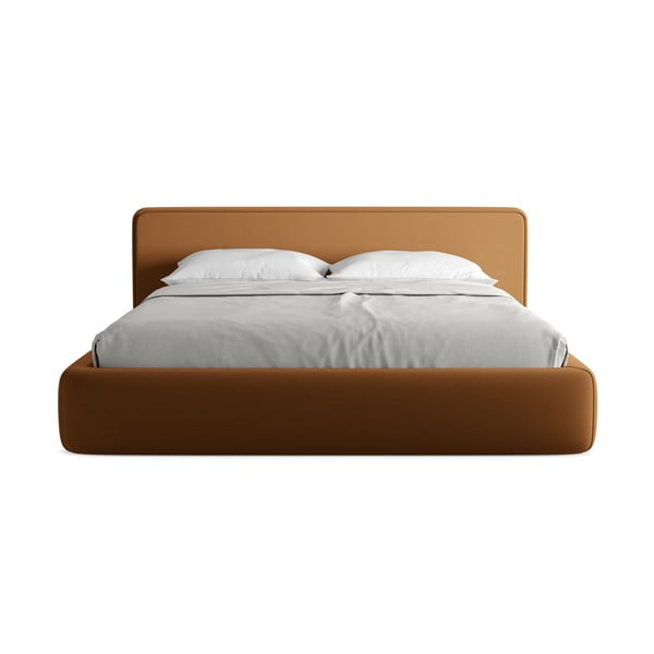 Letto matrimoniale imbottito in terracotta con contenitore a griglia 180x200 cm Kiana - Makamii-image-4