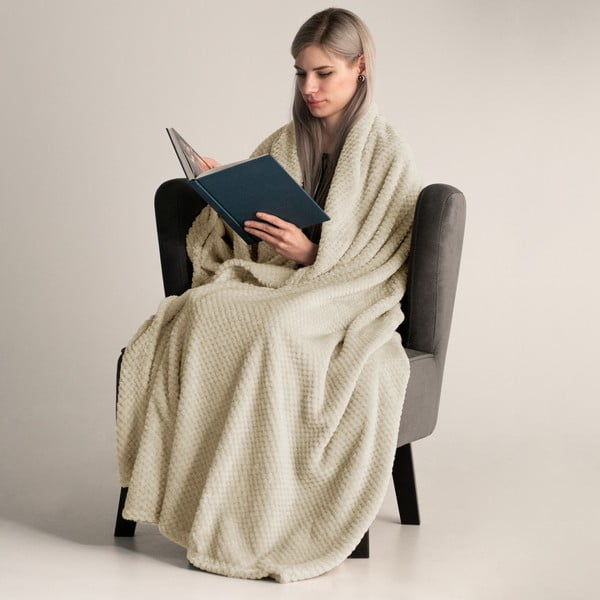 Coperta in microfibra beige, 70 x 150 cm Henry - DecoKing-image-1