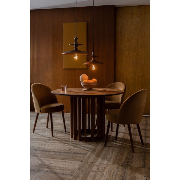 Lampadario colore naturale scuro in mango massiccio ø 34 cm Cath – Dutchbone-image-1