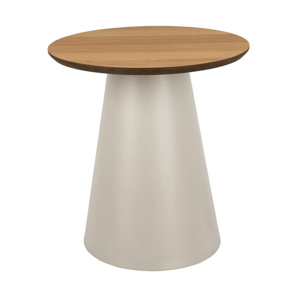 Tavolino rotondo con piano effetto rovere color crema e naturale ø 45 cm Soli - Actona-image-3