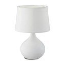 Lampada da tavolo in ceramica bianca e tessuto, altezza 29 cm Martin - Reality