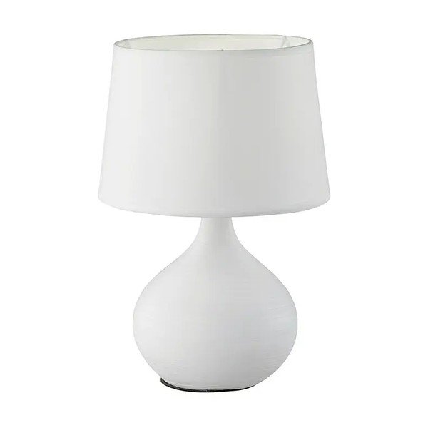Lampada da tavolo in ceramica bianca e tessuto, altezza 29 cm Martin - Reality