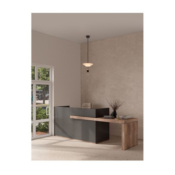 Lampadario LED nero opaco in alluminio con paralume in vetro acrilico ø 22 cm Anafi – Nova Luce-image-1