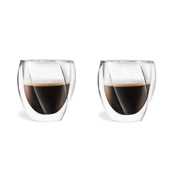 Tazze in set per cappuccino/con parete doppia 2 pz 250 ml Cristallo – Vialli Design